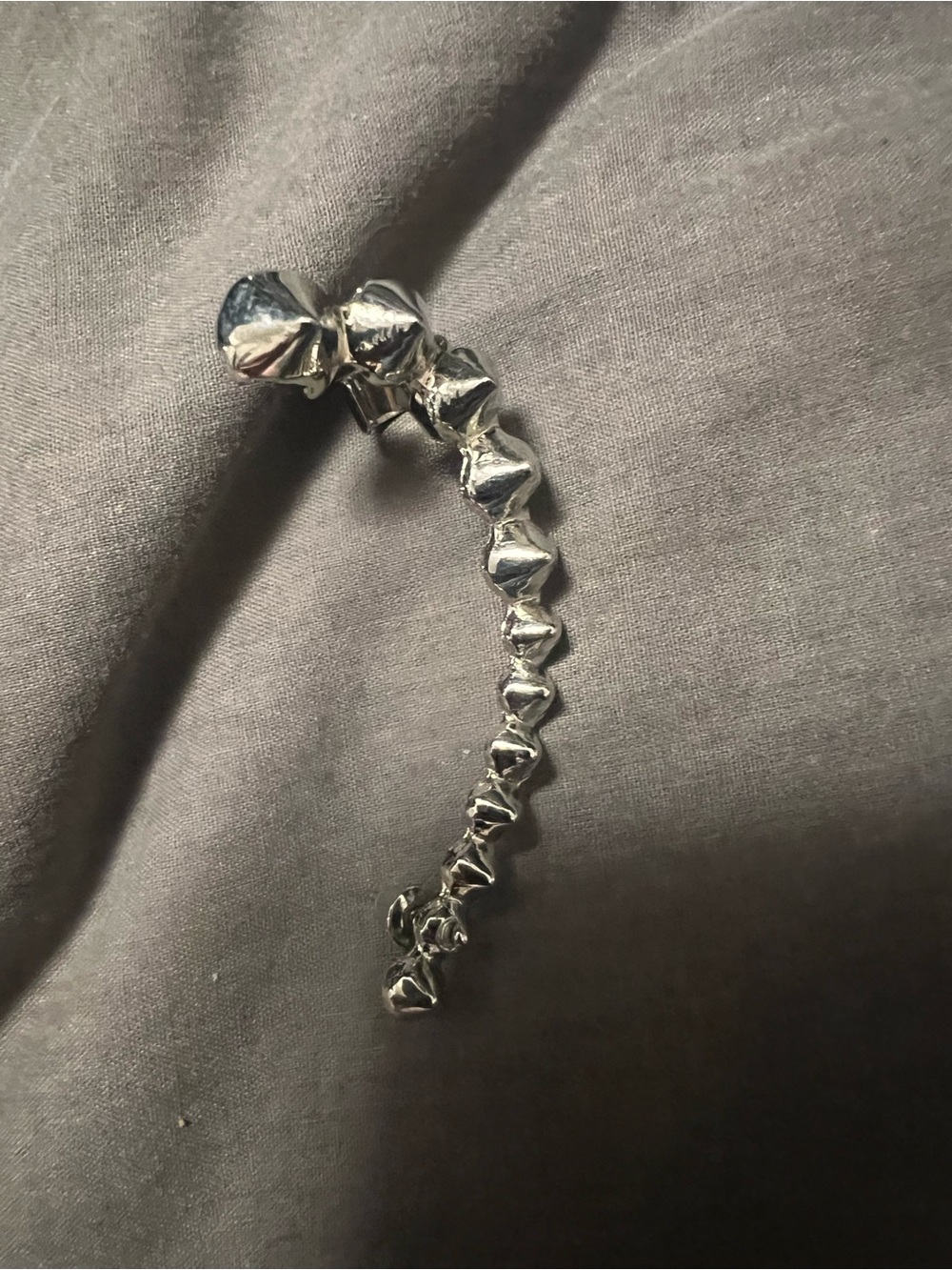 Sculpted Silver Drop Ear Cuff - Women's Silver Earring